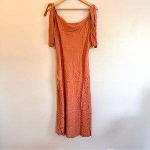 Forever 21 Satin Terracotta Midi Dress